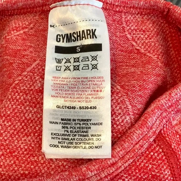 NWOT GYM SHARK 2 Piece Red/White Long Sleeve/Pants Gym Workout Athleisure Set S - Picture 9 of 11